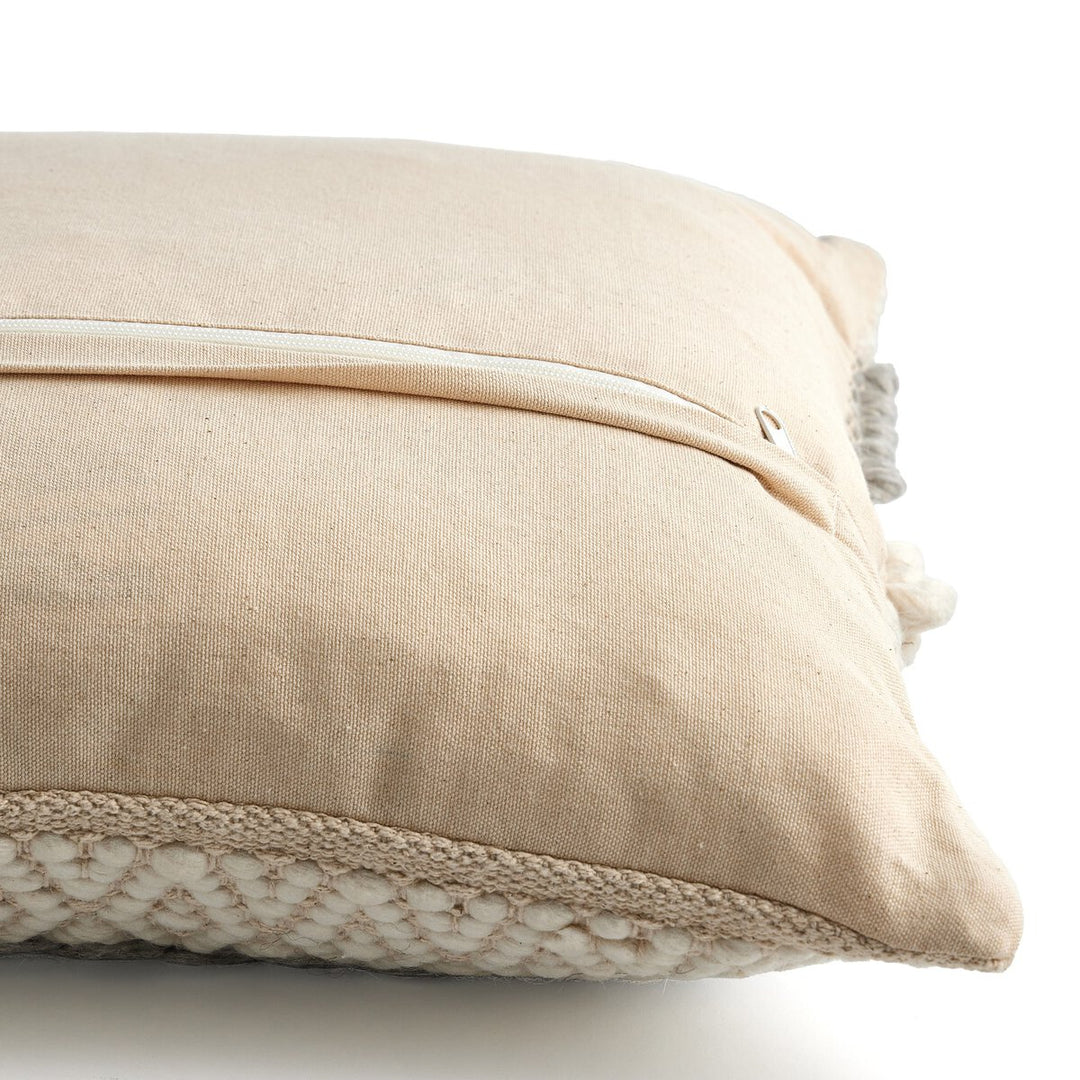 Patterned Stripe Pillow - Grey Natural - Insert + Cover - 20"X20"