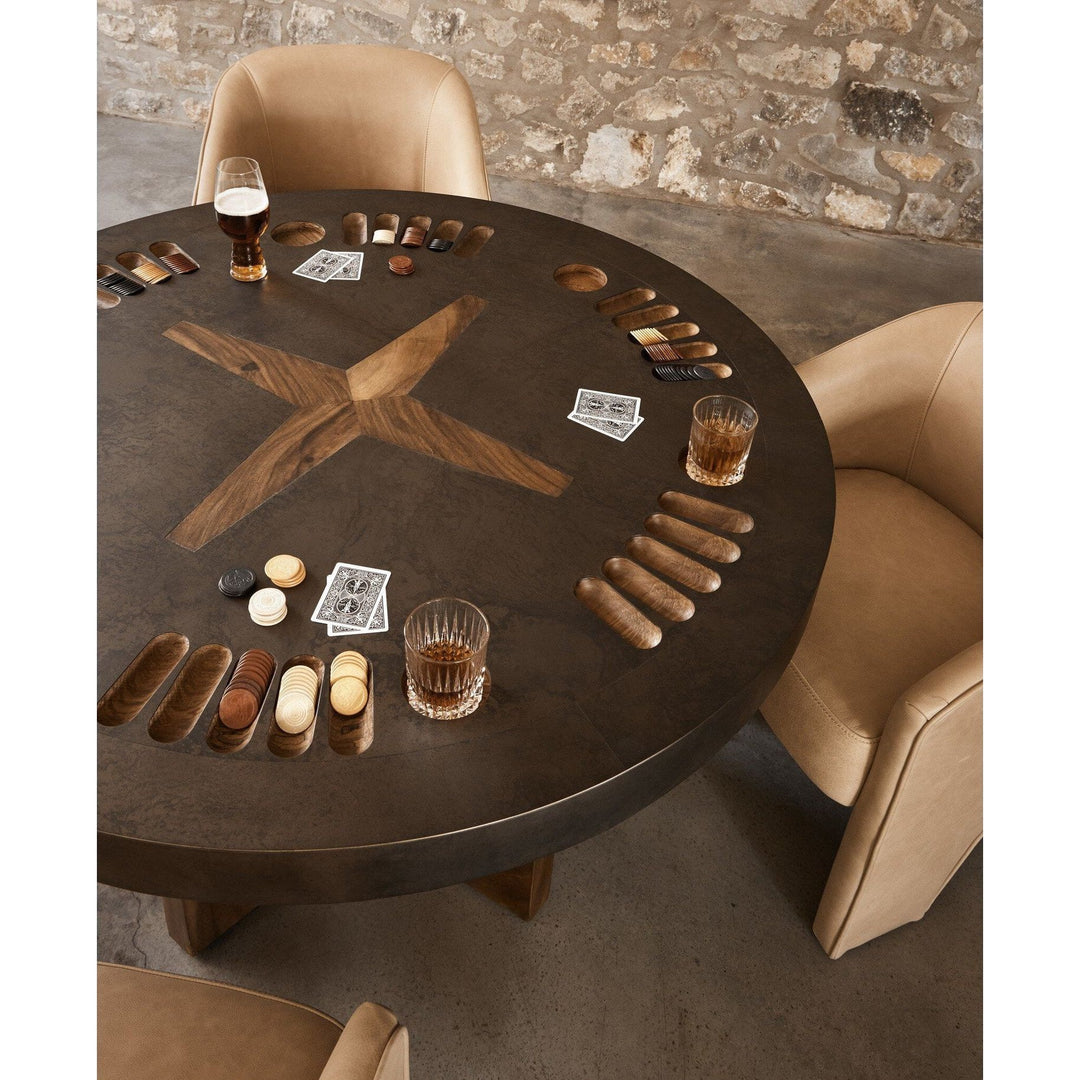 Royce Poker Table - Natural Brown Guanacaste