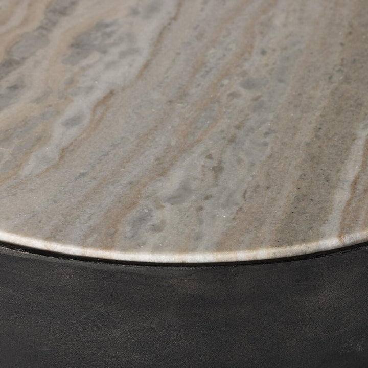 Prescott End Table - Creamy Taupe Marble