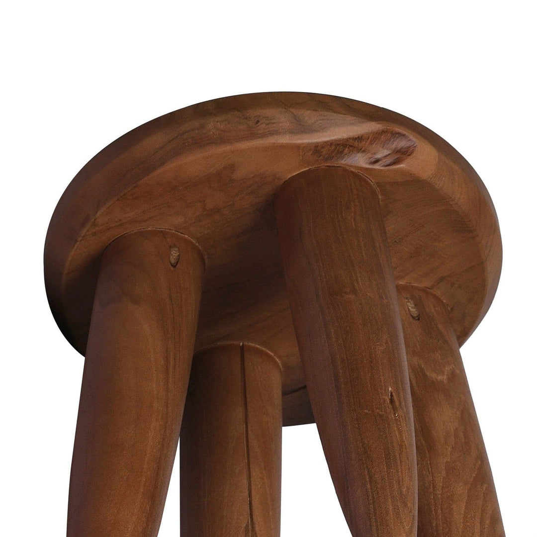 Bennett Round Outdoor End Table - Aged Natural Teak