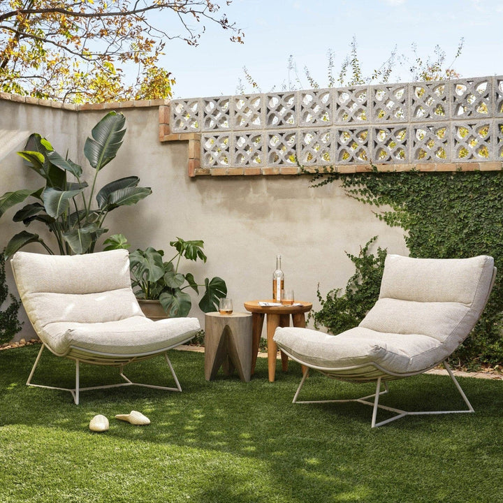 Bennett Round Outdoor End Table - Aged Natural Teak