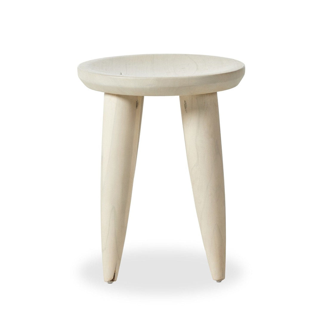 Sinclair Round Outdoor End Table - Ivory Teak