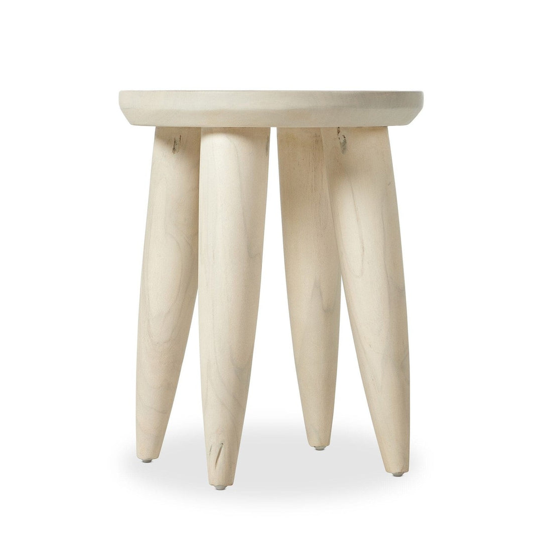 Sinclair Round Outdoor End Table - Ivory Teak