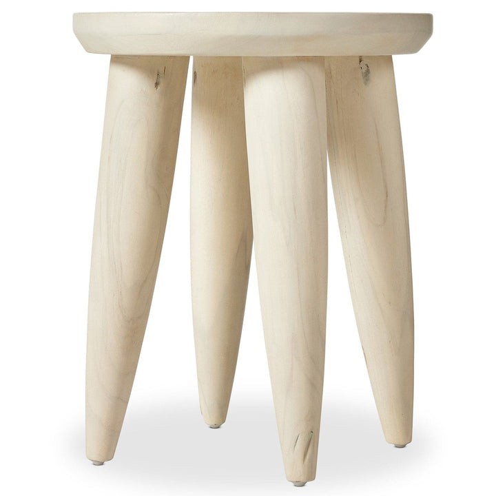 Sinclair Round Outdoor End Table - Ivory Teak