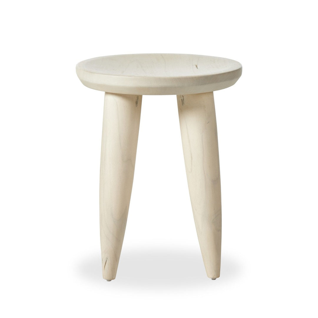 Sinclair Round Outdoor End Table - Ivory Teak