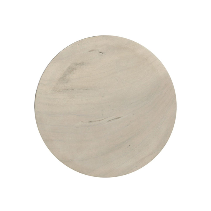 Sinclair Round Outdoor End Table - Ivory Teak