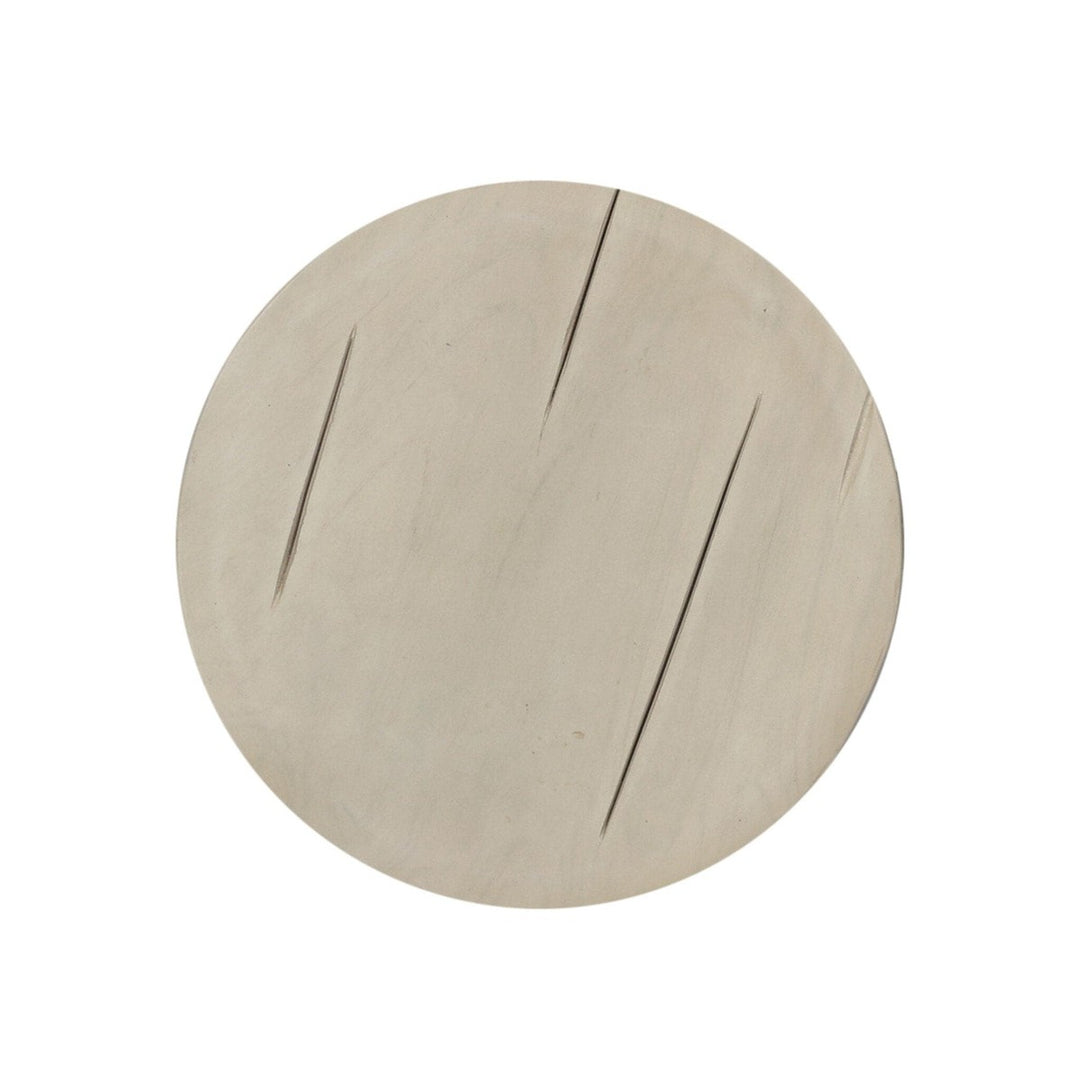 Sinclair Round Outdoor End Table - Ivory Teak