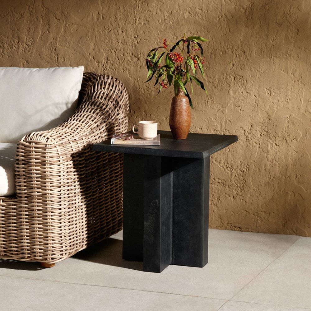 Outdoor Side Tables Trent Outdoor End Table - Aged Grey
