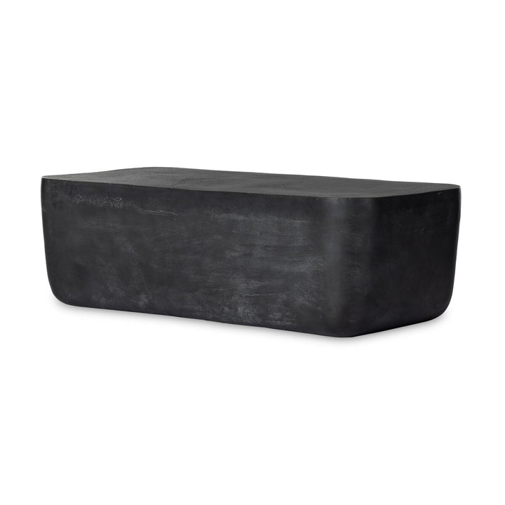 Stone Outdoor Rectangular Coffee Table - Aged Grey