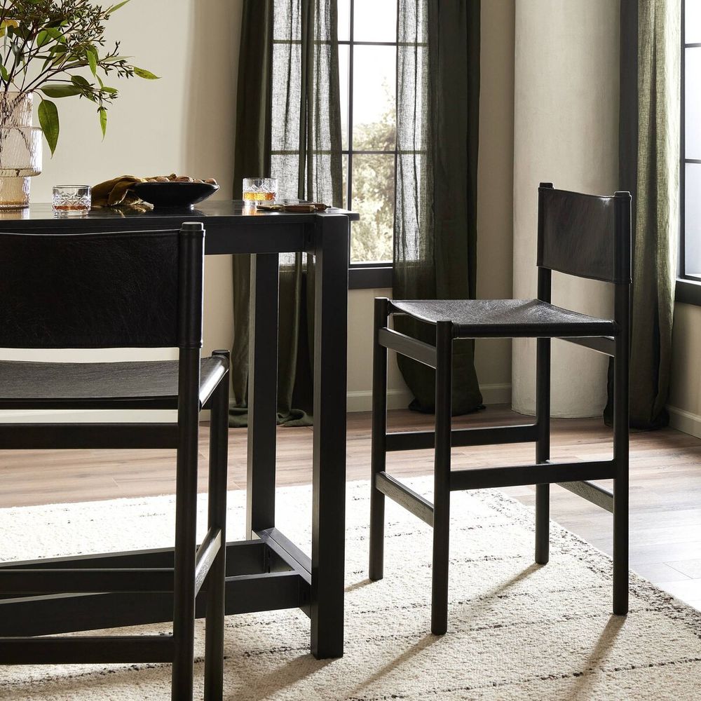 Bar & Counter Stools Lena Bar + Counter Stool - Bar - Sonoma Black W/ Charcoal Parawood
