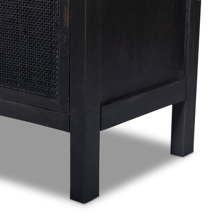 Harmony Tall Cabinet - Black Wash Mango W/ Black Cane