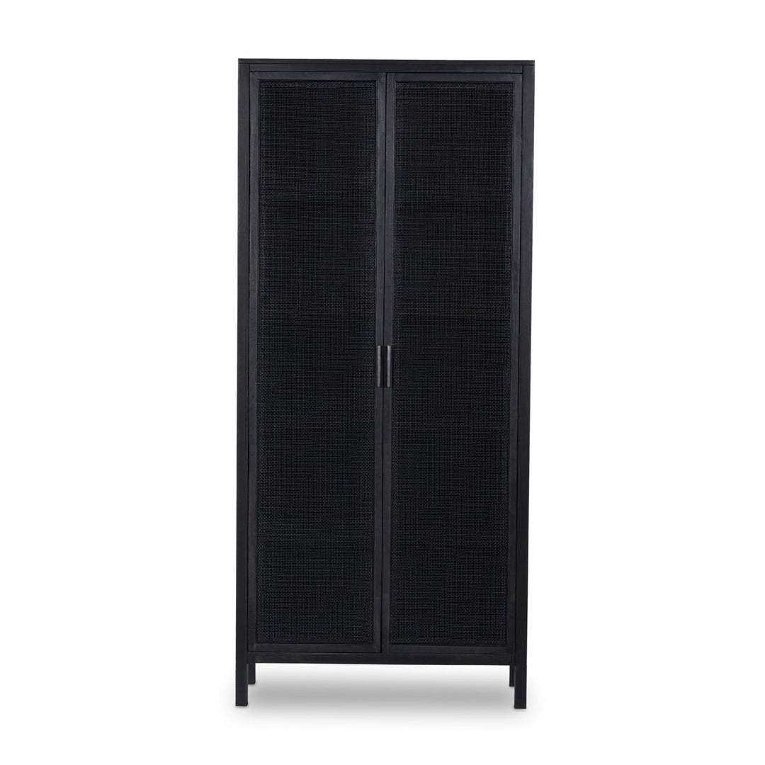 Harmony Tall Cabinet - Black Wash Mango W/ Black Cane