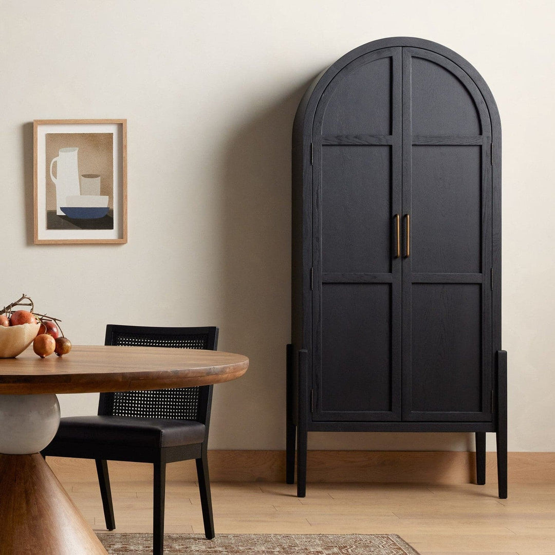 Emerson Panel Door Cabinet - Drifted Matte Black