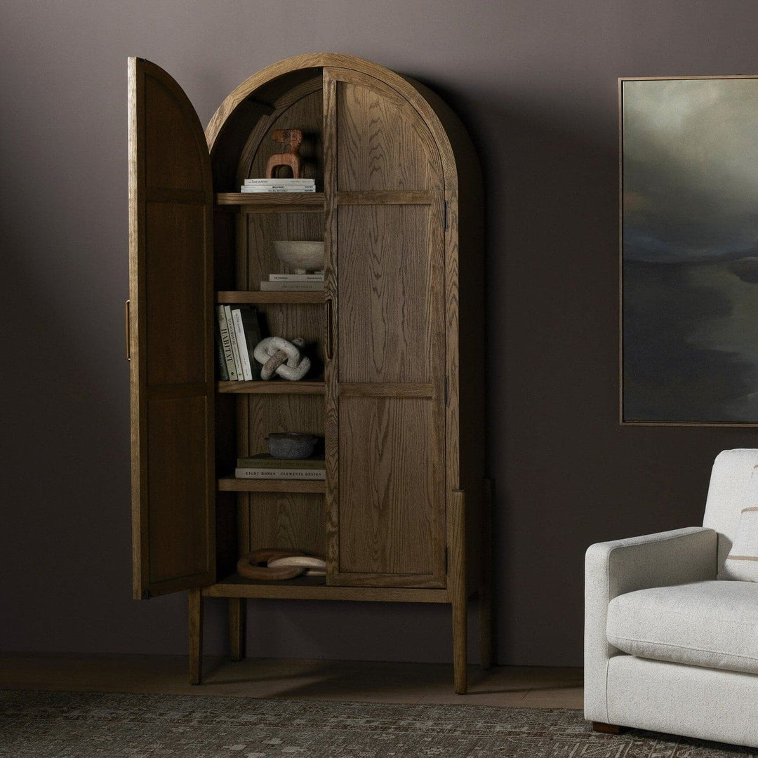 Harper Panel Door Cabinet - Drifted Oak Solid