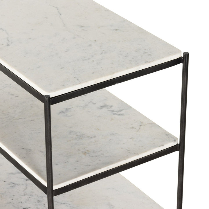 Harper Large Nightstand - Polished White Marble