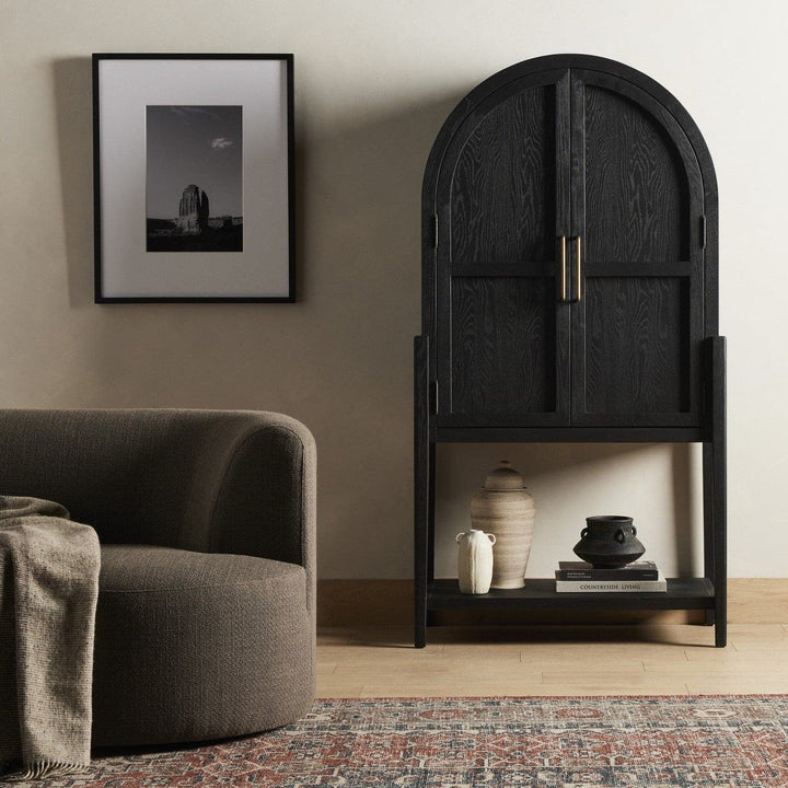 Harper Bar Cabinet - Drifted Matte Black