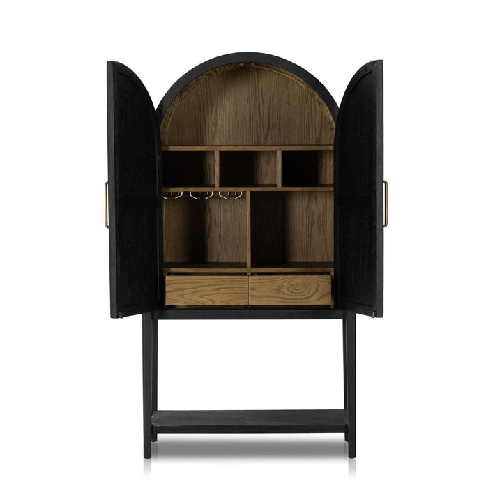 Harper Bar Cabinet - Drifted Matte Black