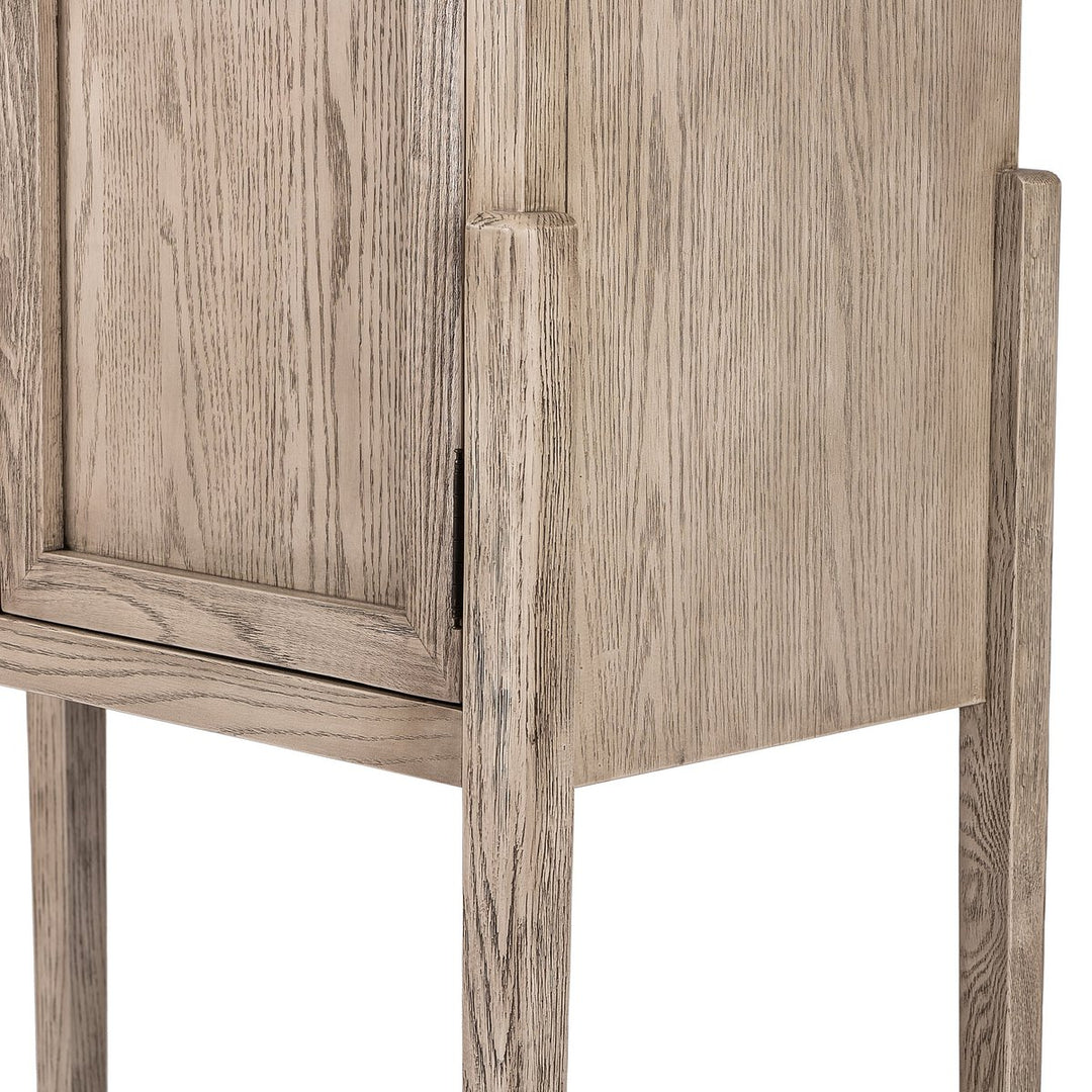 Noble Bar Cabinet - Rustic White Veneer