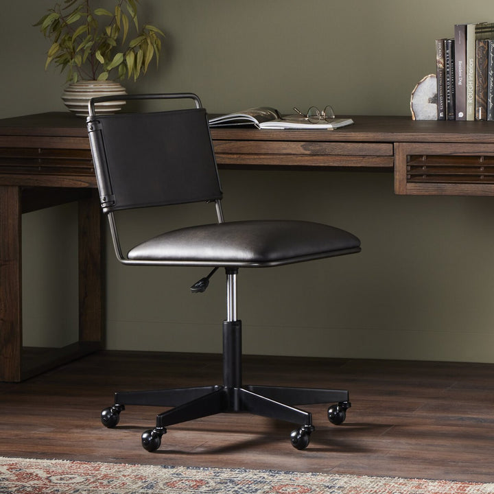 Roosevelt Desk Chair - Distressed Black