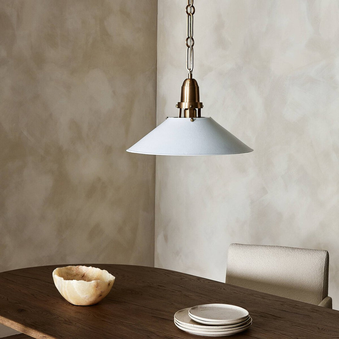 Reynolds Tapered Pendant - White Aluminum Enamel