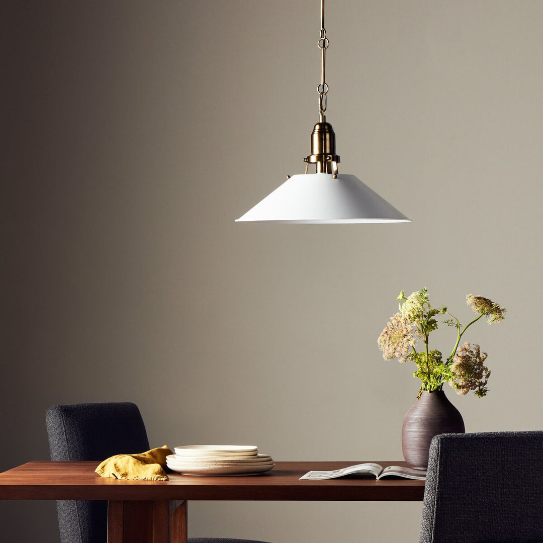 Reynolds Tapered Pendant - White Aluminum Enamel