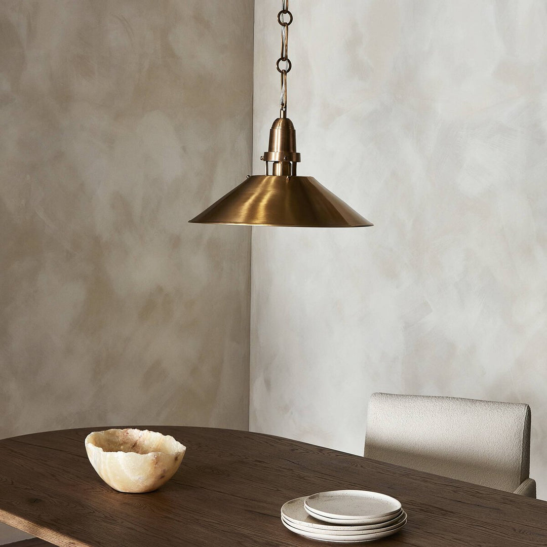 Reynolds Tapered Pendant - Cast Brushed Brass