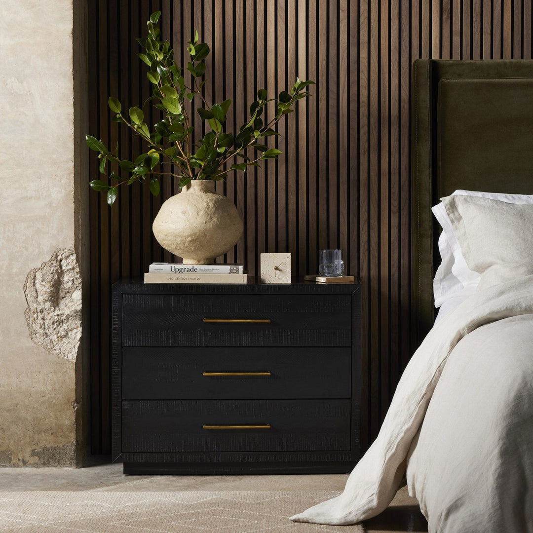 Emerson Large Nightstand - Burnished Black