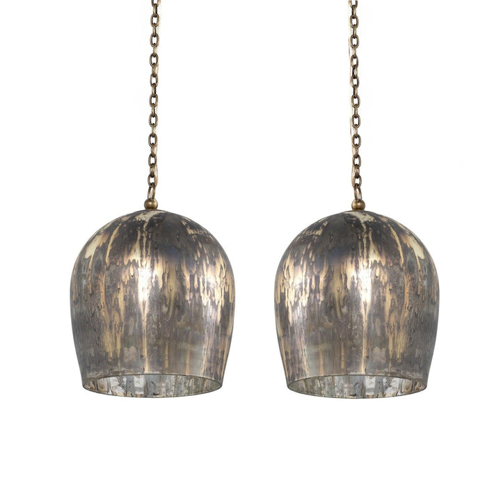 Leighton Pendant - Distressed Mercury Glass - Set of 2