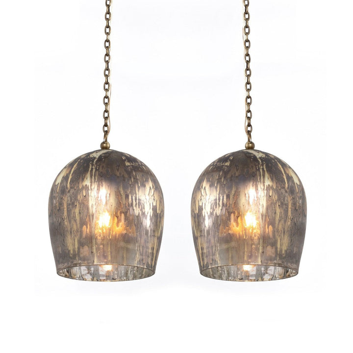 Leighton Pendant - Distressed Mercury Glass - Set of 2