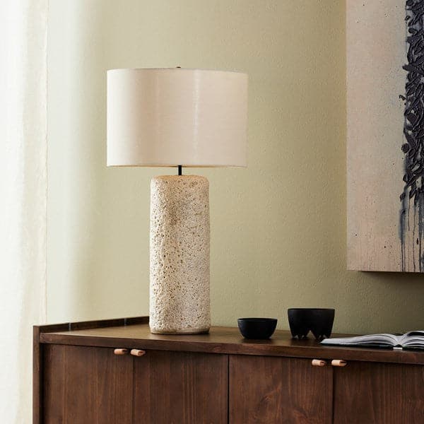 Ozer Table Lamp - Reactive White Glaze-Four Hands-FH-235066-001-Table Lamps-2-France and Son