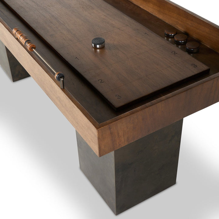 Sterling Shuffleboard Table - Carbonized Black - Black, Grey, Brown