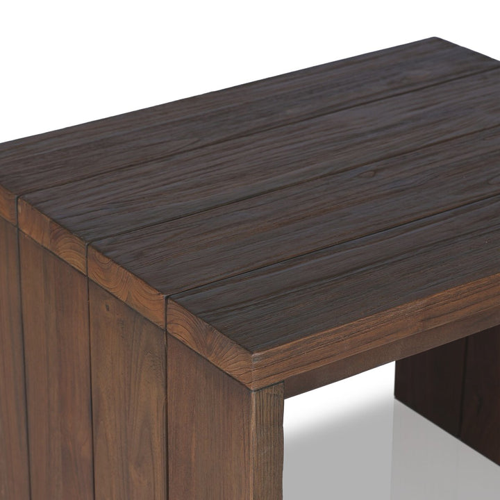 Salinas Outdoor End Table - Stained Heritage Brown