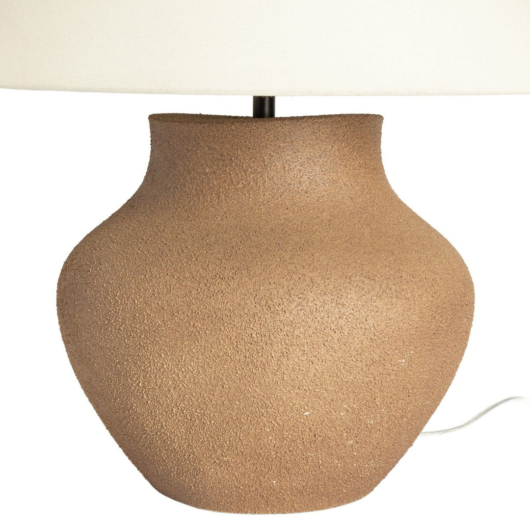 Emerson Ceramic Table Lamp - Textured Dark Sand Porcelain