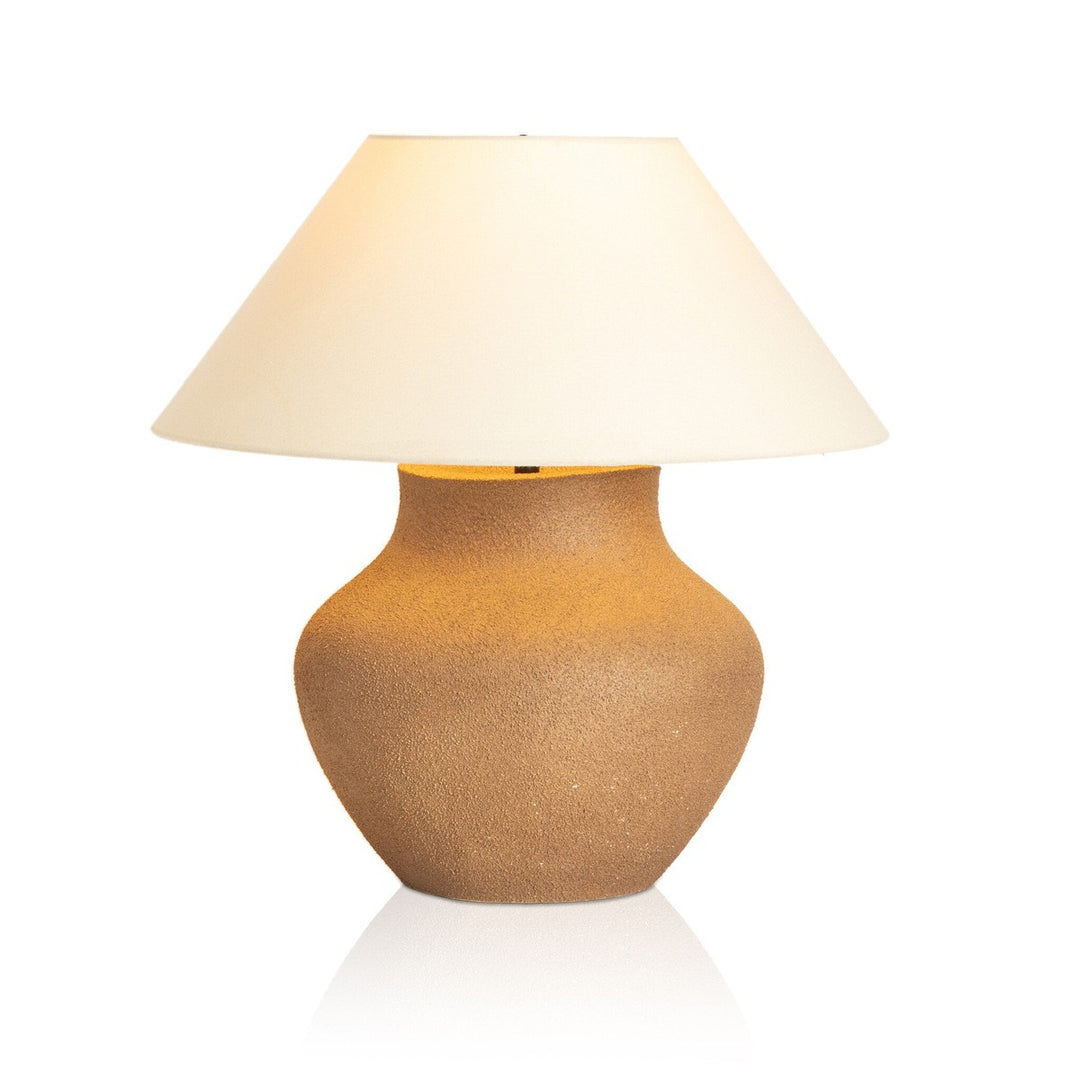 Emerson Ceramic Table Lamp - Textured Dark Sand Porcelain