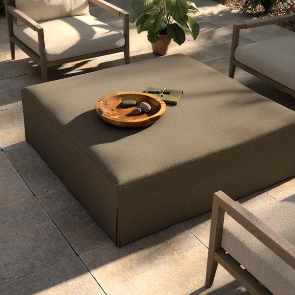 Laskin Outdoor Ottoman - Washed Brown-Fsc-Four Hands-FH-235157-004-Stools & Ottomans-2-France and Son