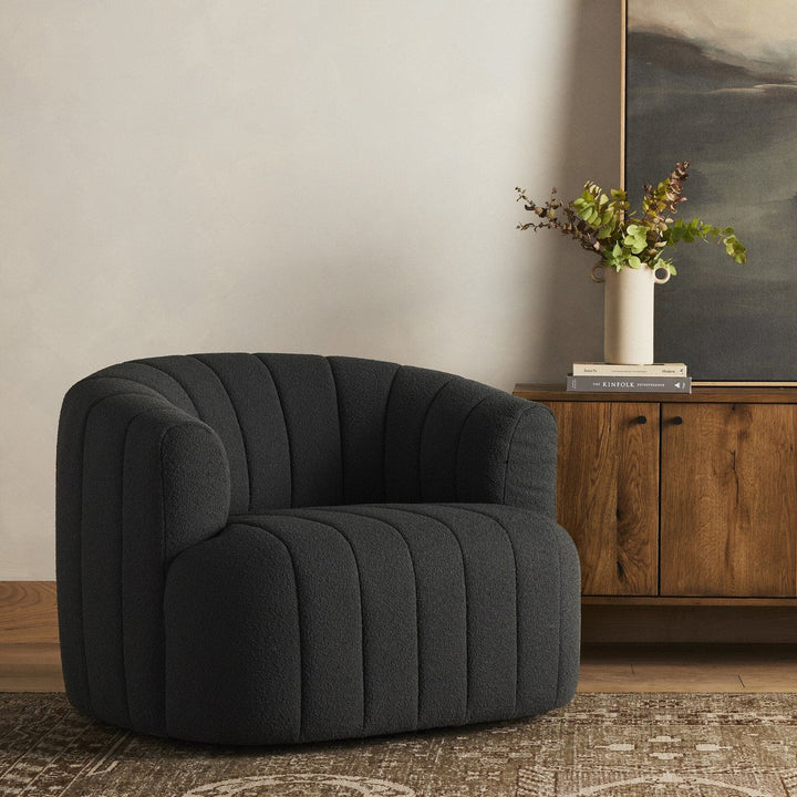 Parker Swivel Chair - FIQA Boucle Charcoal