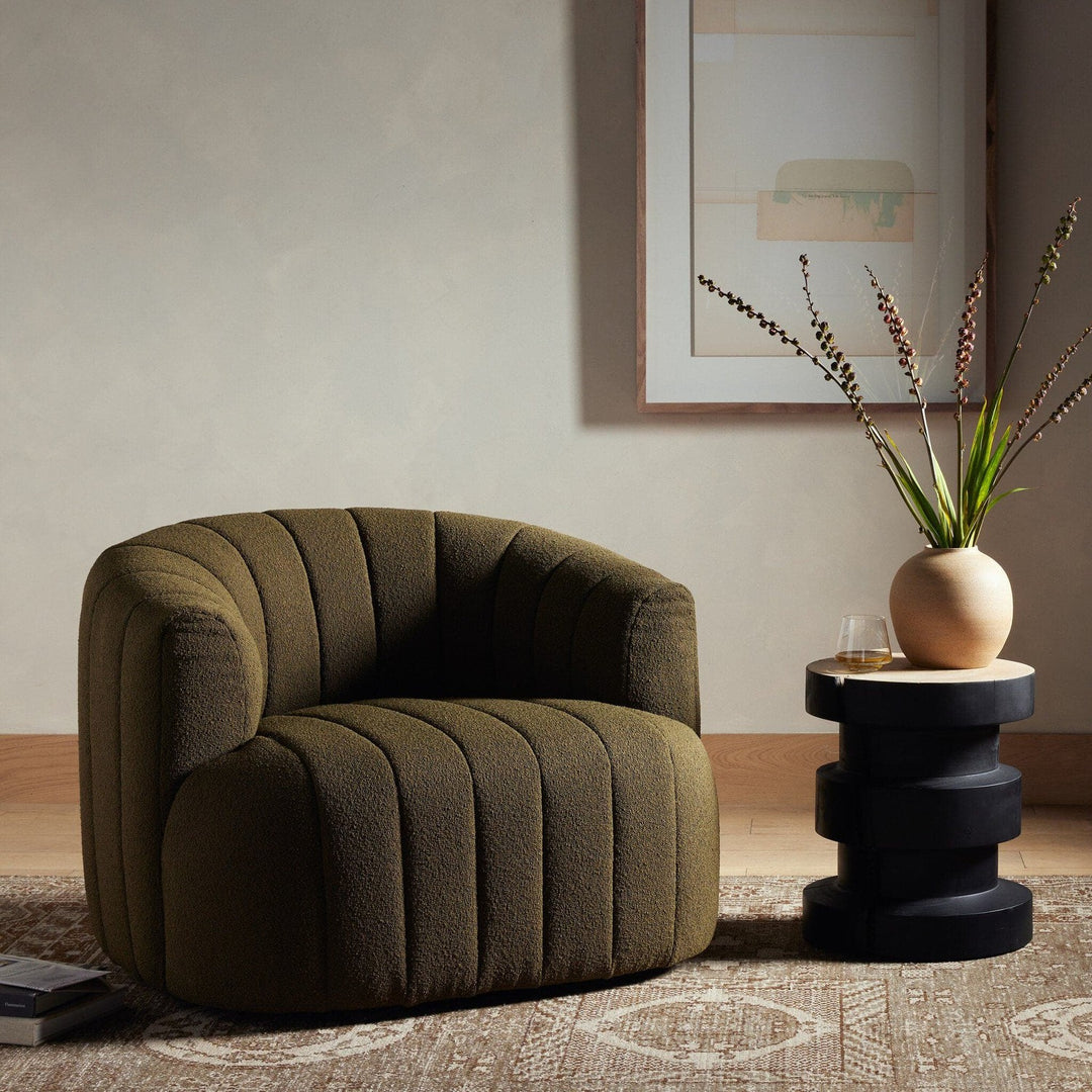 Parker Swivel Chair - FIQA Boucle Olive