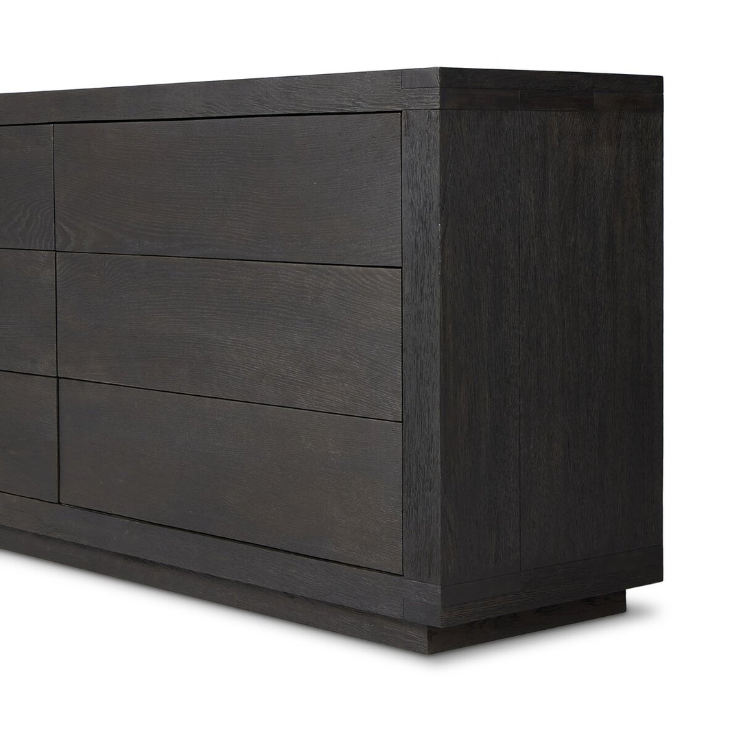 Harvey 6 Drawer Dresser - Worn Black Oak Veneer