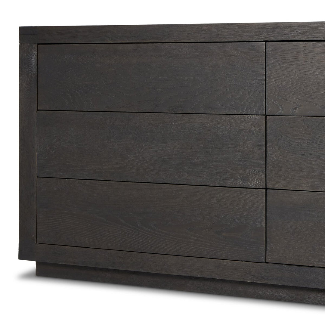 Harvey 6 Drawer Dresser - Worn Black Oak Veneer