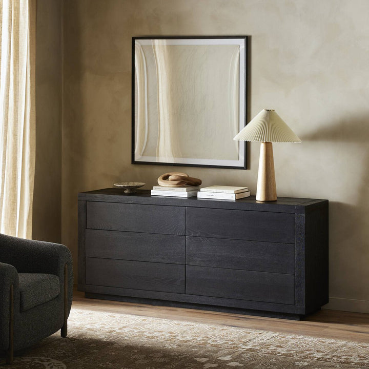 Harvey 6 Drawer Dresser - Worn Black Oak Veneer