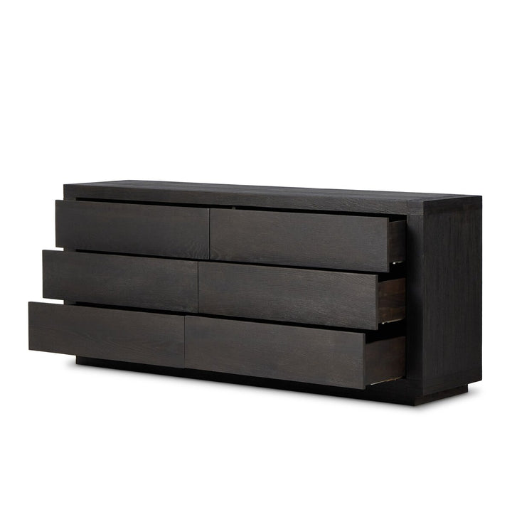 Harvey 6 Drawer Dresser - Worn Black Oak Veneer