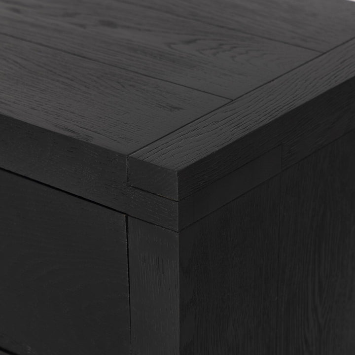 Harvey Nightstand - Worn Black Oak Veneer