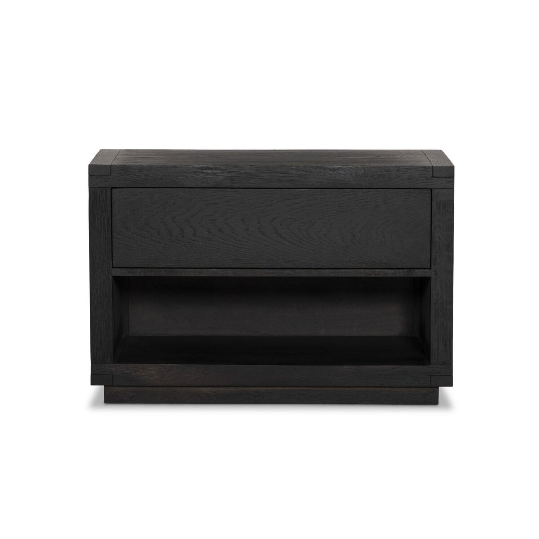 Harvey Nightstand - Worn Black Oak Veneer