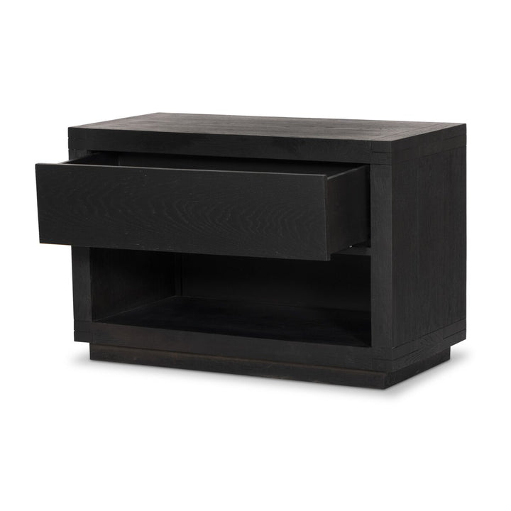 Harvey Nightstand - Worn Black Oak Veneer