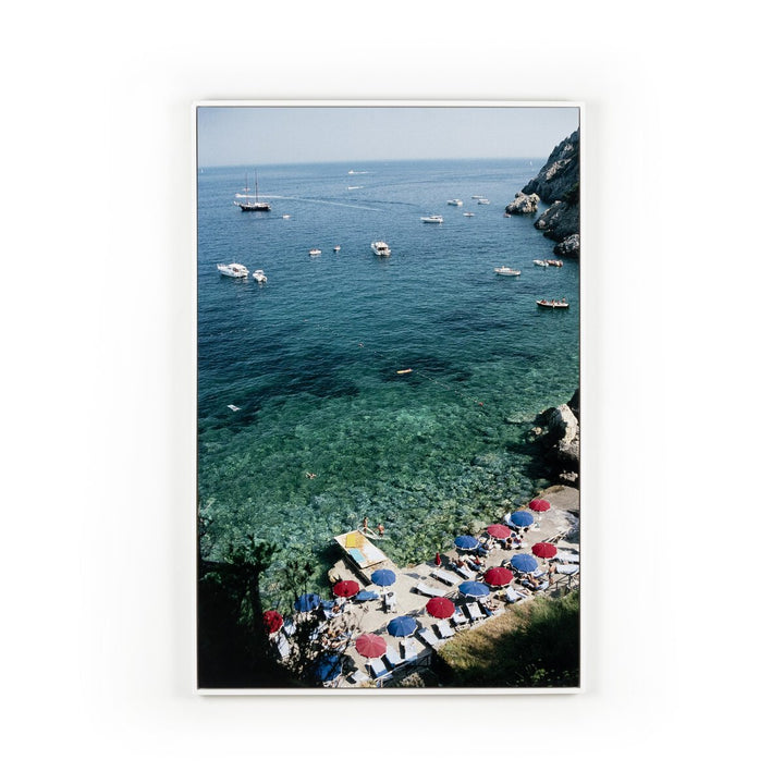 Porto Ercole Beach By Slim Aarons - 48"X72" - White Maple Floater