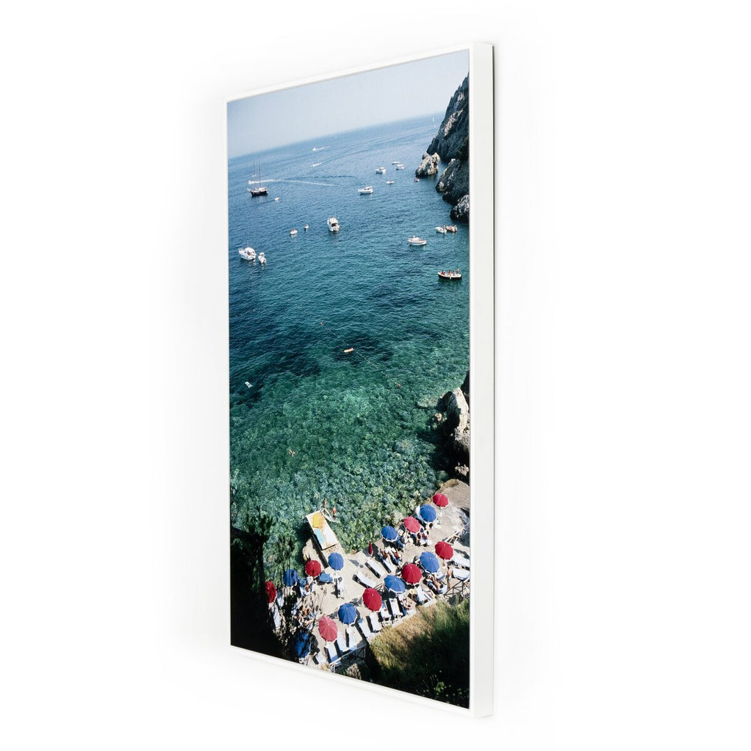 Porto Ercole Beach By Slim Aarons - 48"X72" - White Maple Floater