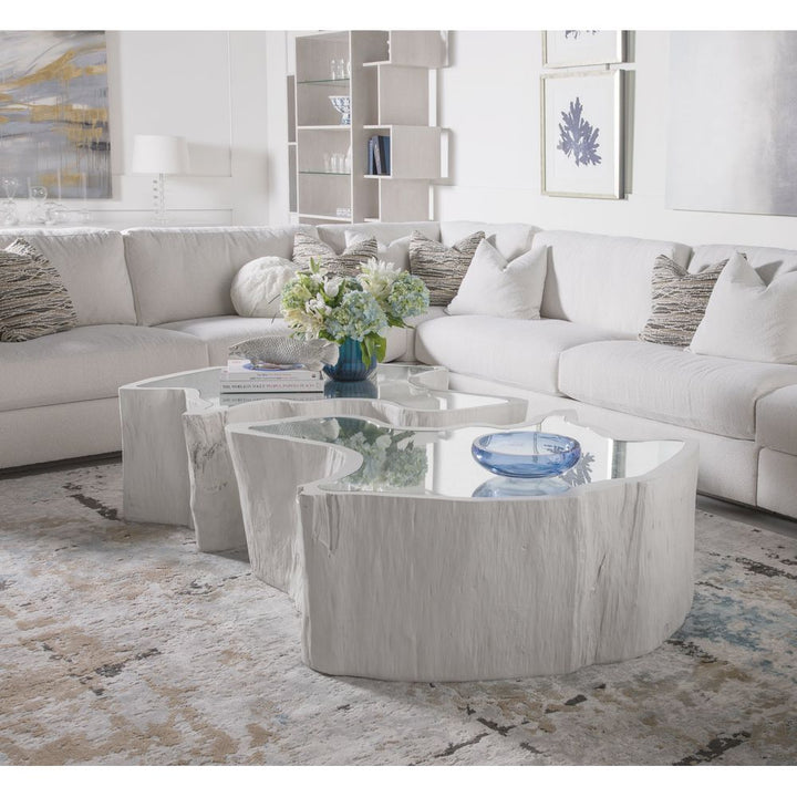Coffee Tables Capitola Asymmetrical Cocktail Table - White