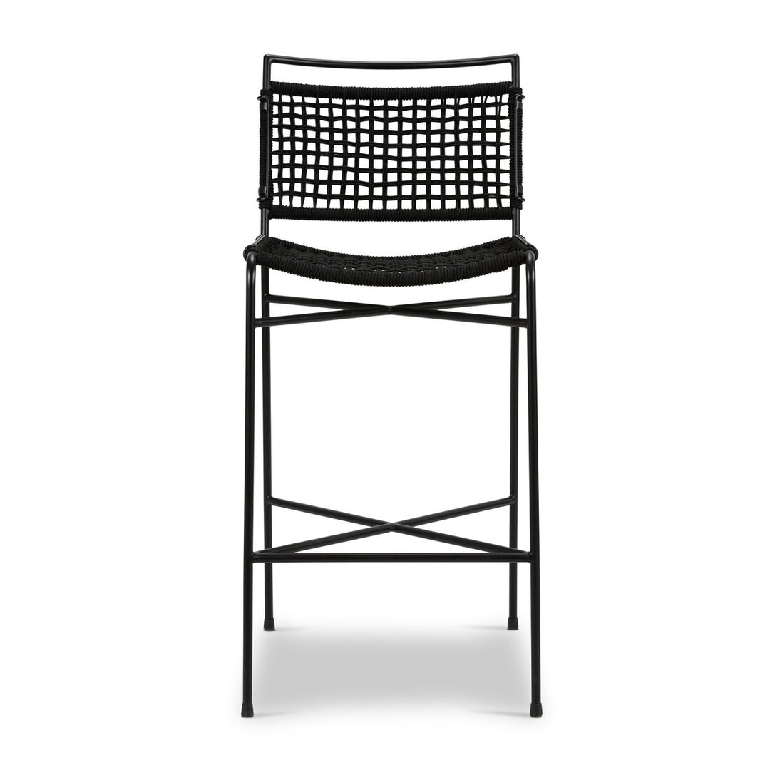 Roosevelt Outdoor Bar + Counter Stool - Black Rope - Bar