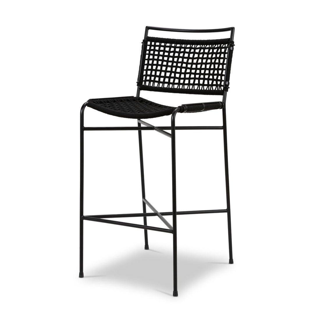 Roosevelt Outdoor Bar + Counter Stool - Black Rope - Bar