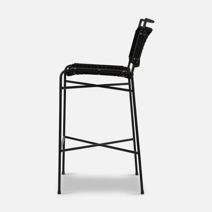 Roosevelt Outdoor Bar + Counter Stool - Black Rope - Bar